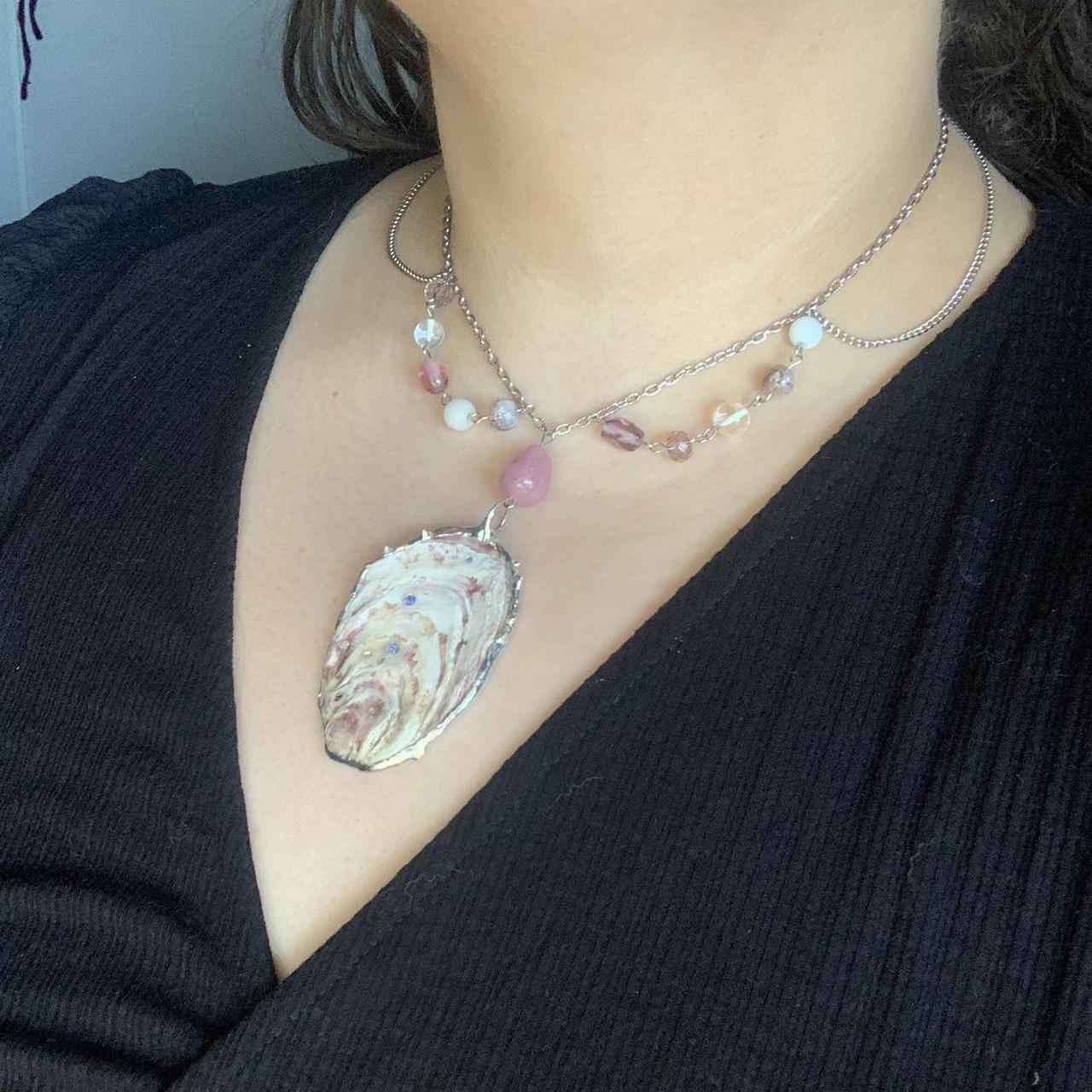 ҉ soft soldered shell pendant necklace ҉ 🐚... - Depop