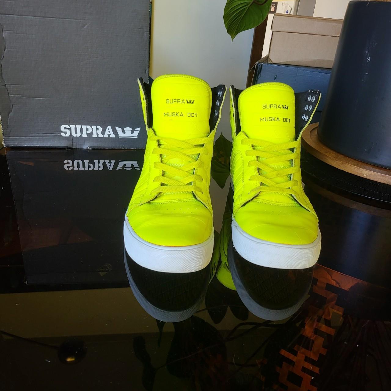 Supra SKYTOP acid yellow/black/white Mens Size Depop