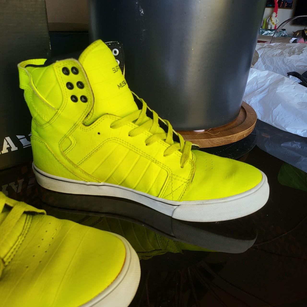 Supra SKYTOP acid yellow/black/white Mens Size Depop
