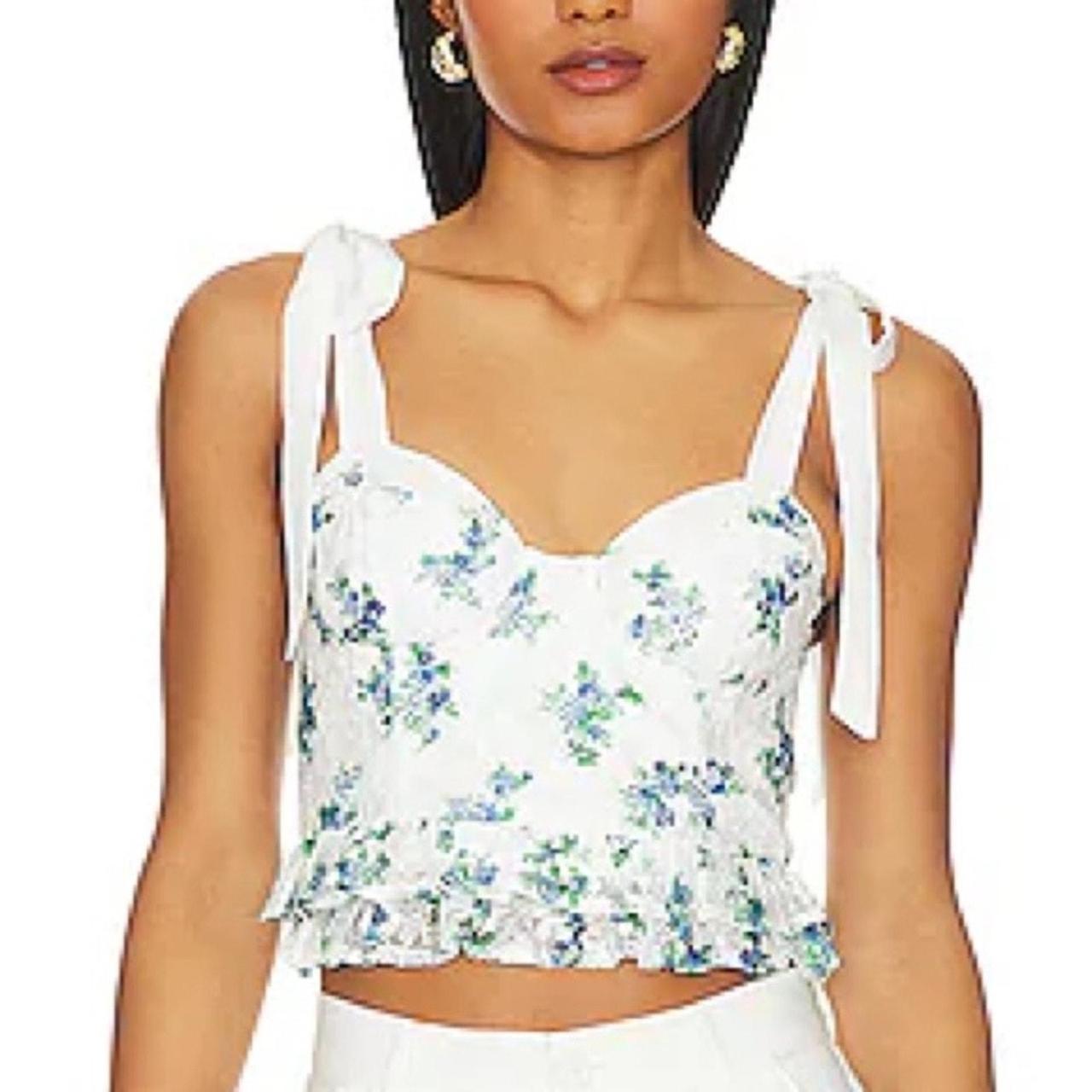 Factory Lovers + Friends white corset top