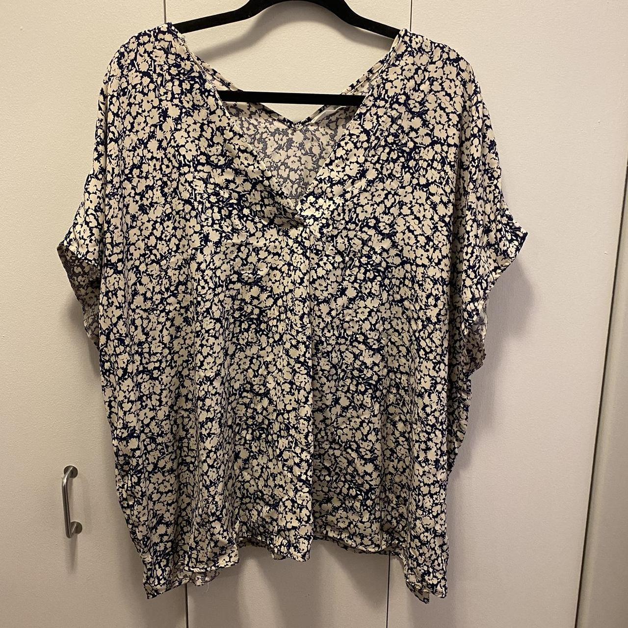 Primark Women's Blue and White Blouse | Depop