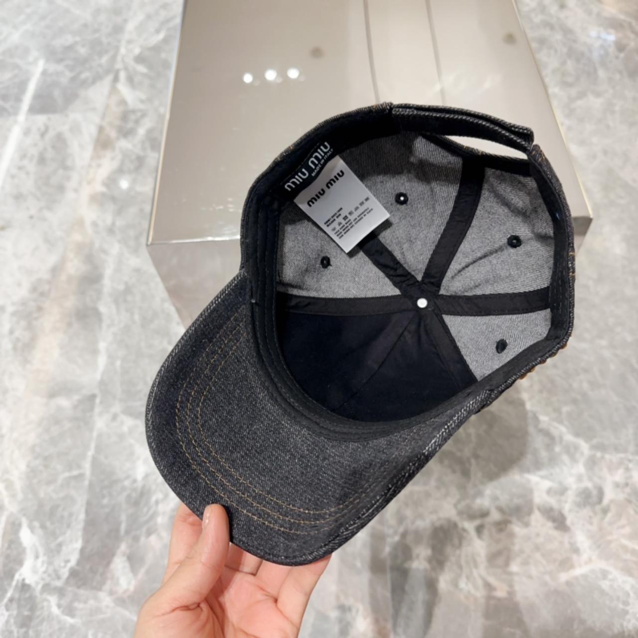 miu miu baseball cap, adjustable. Black brand new | Depop