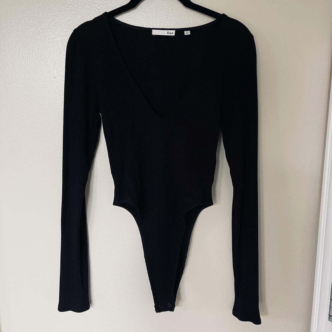 Aritzia Women's Black Bodysuit Depop