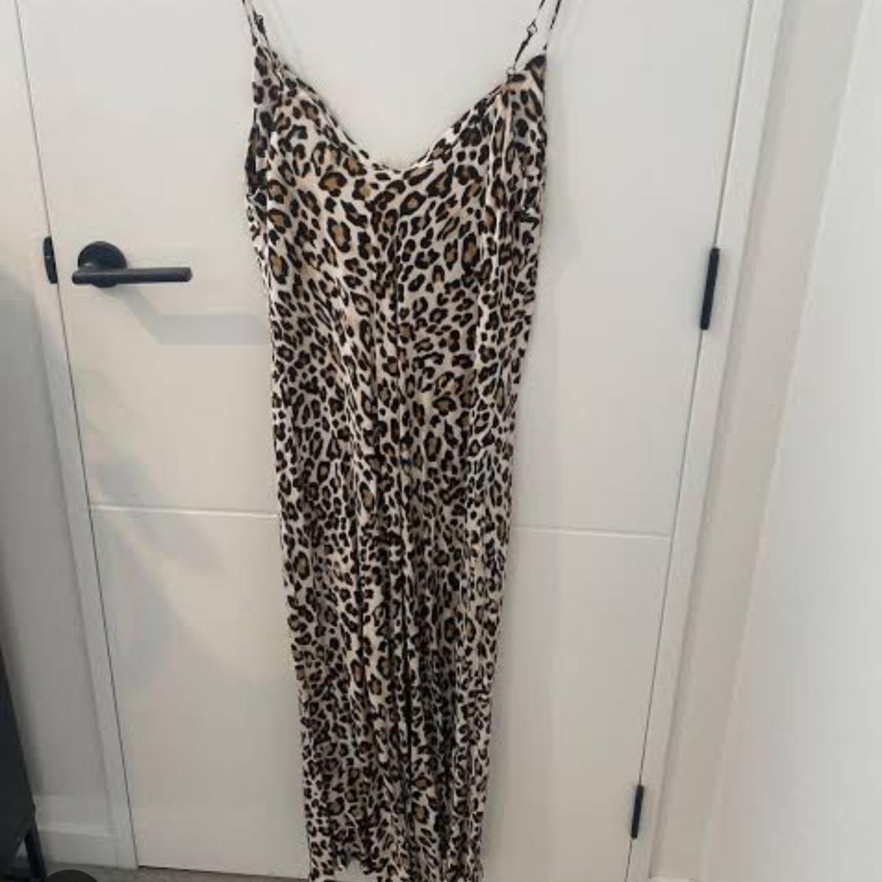 Zara leopard print cowl neck slip dress size S BNWOT
