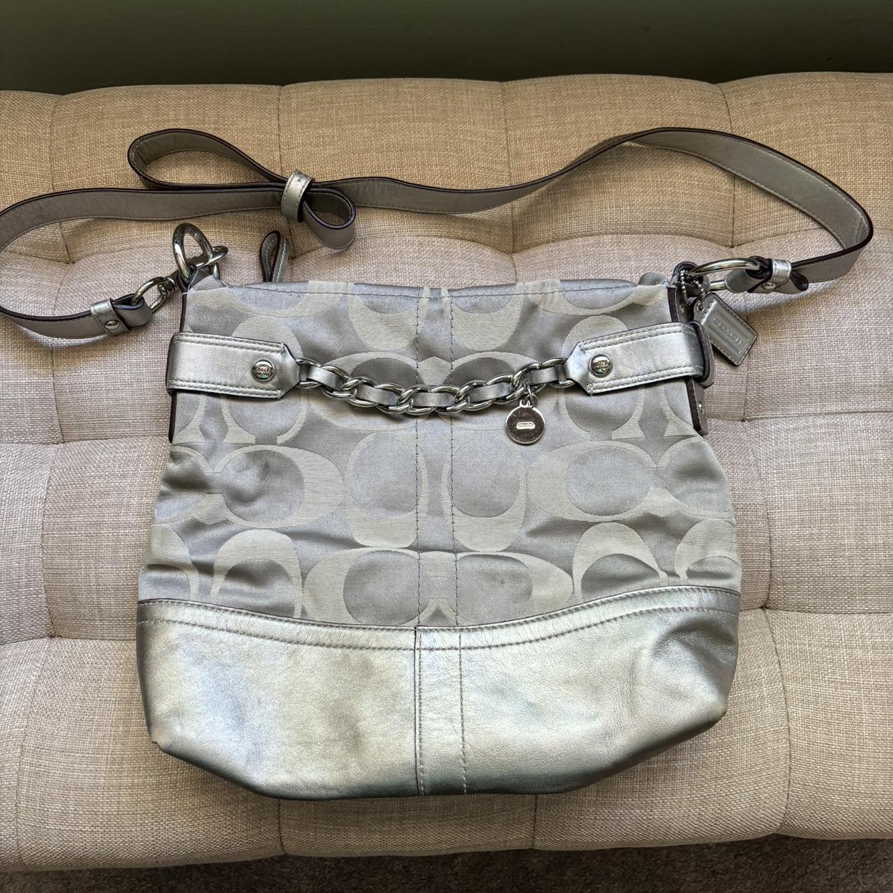 Coach Grey/Silver Fabric Satchel order