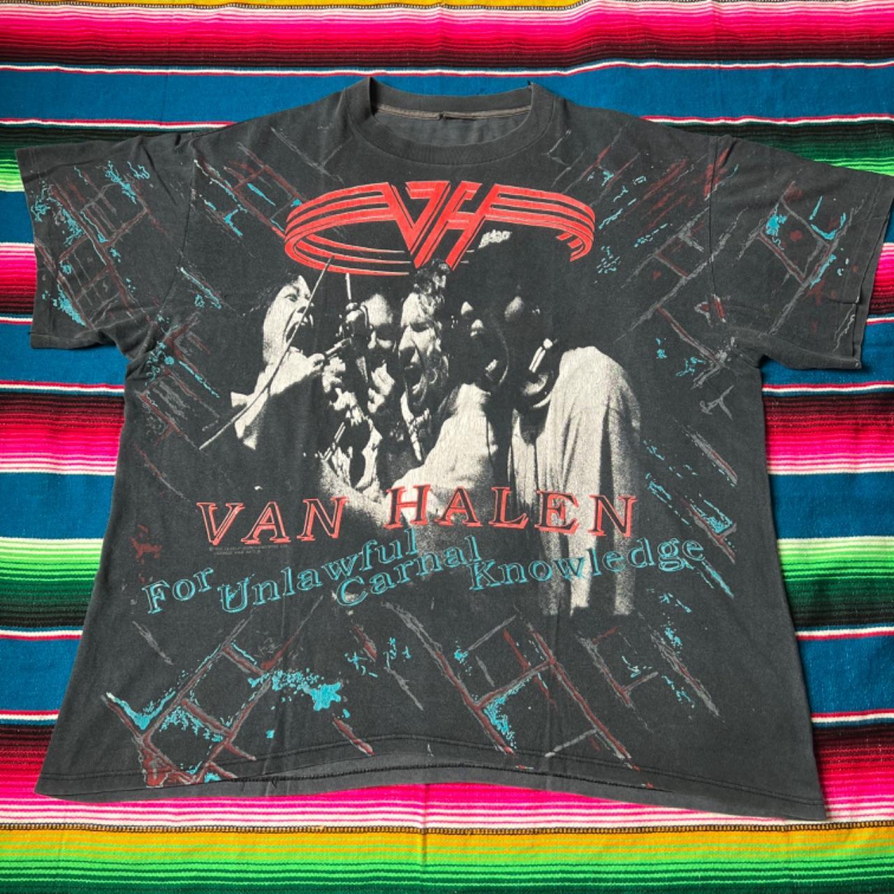 Van Halen 1991 Tシャツ Mサイズ　ヴァン・ヘイレン Vintage Van Halen 1991 For Unlawful Carnal Knowledge | Depop