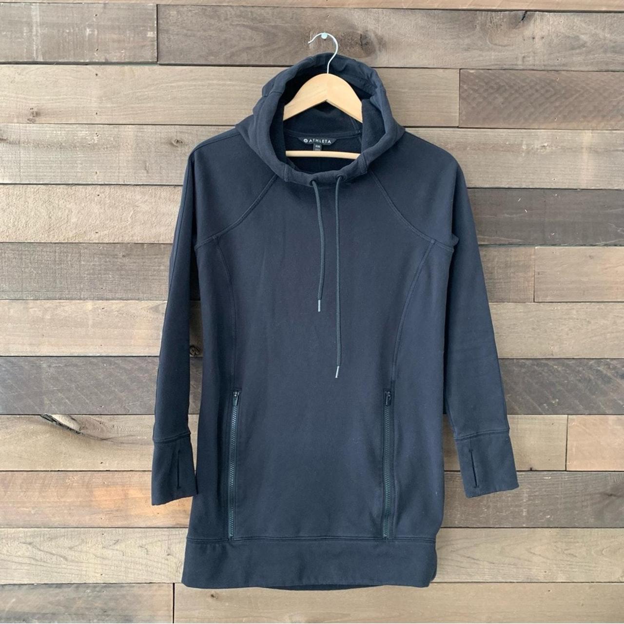 Athleta Women s Victory Sweatshirt Dress in Black . Depop