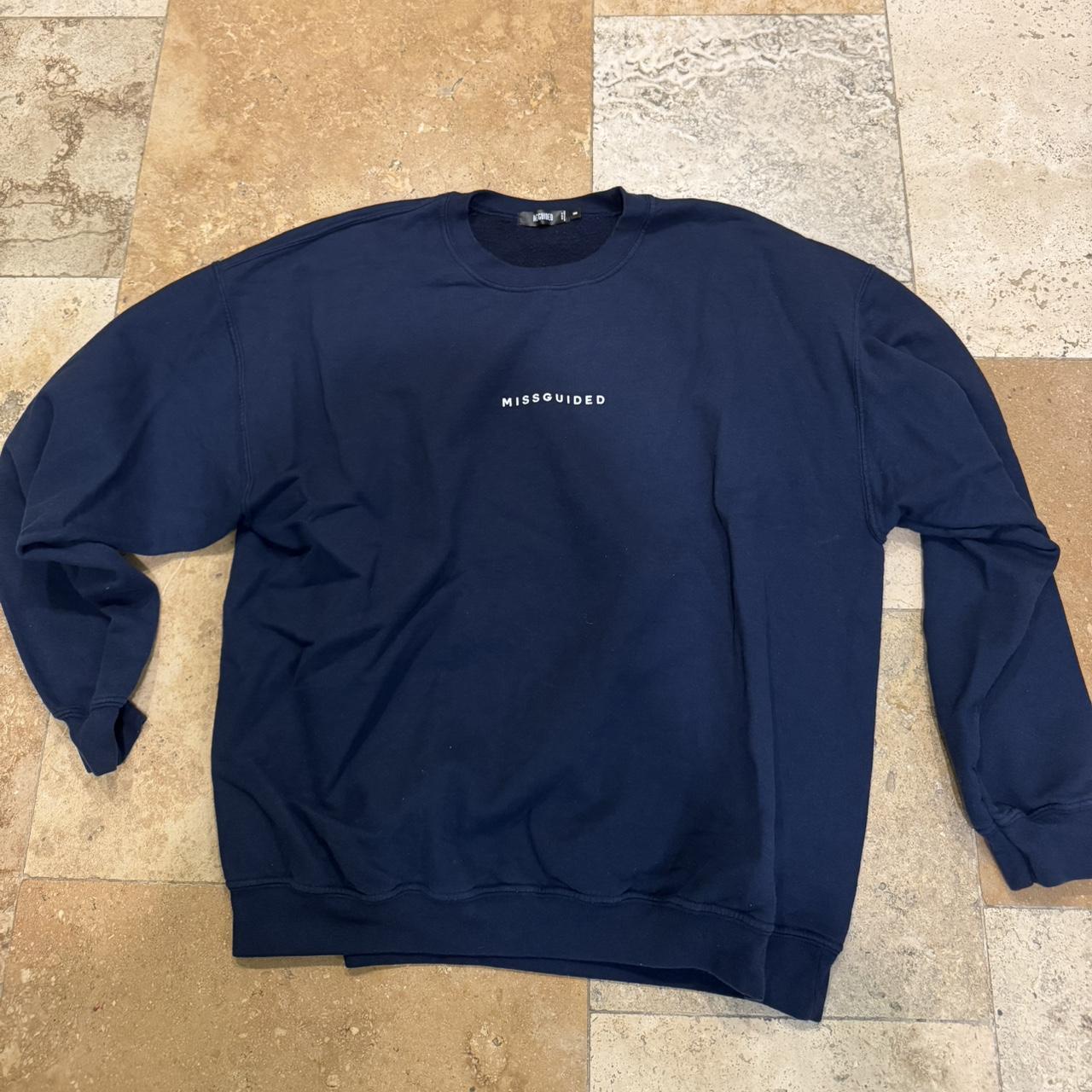 Navy Blue Missguided sweatshirt Sized M but has Depop