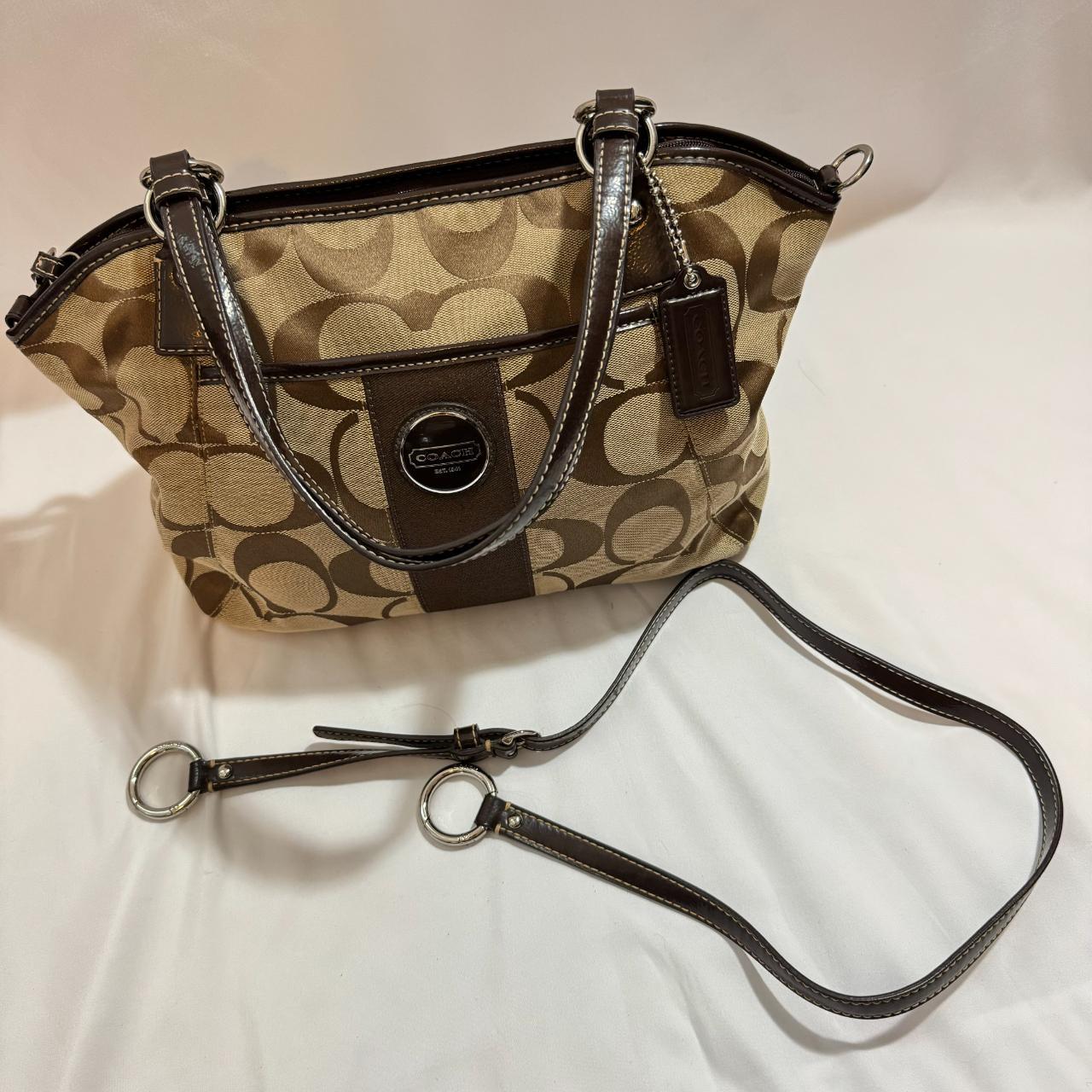 vintage two way COACH handbag in a signature coated | Depop