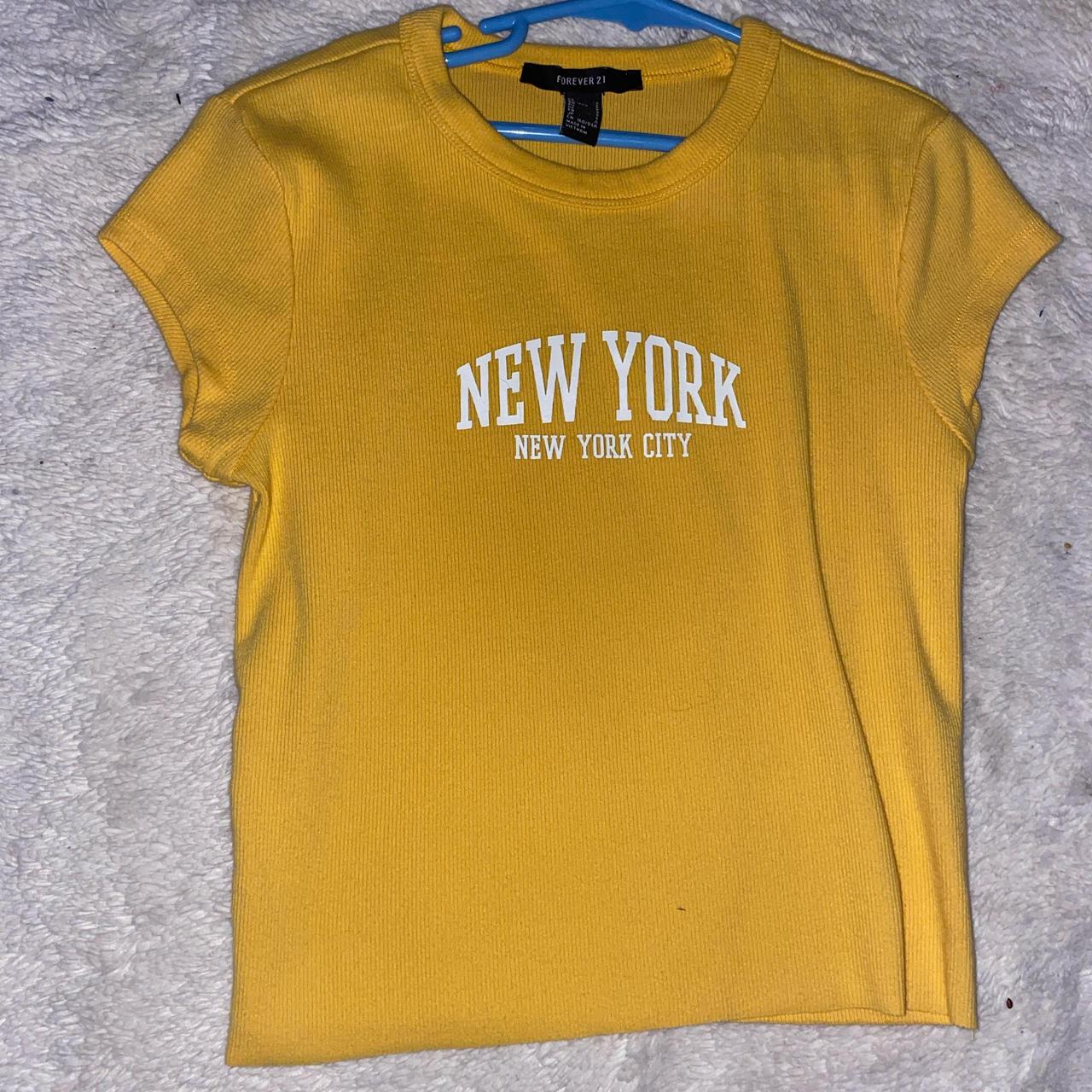 forever 21 new york city yellow shirt never