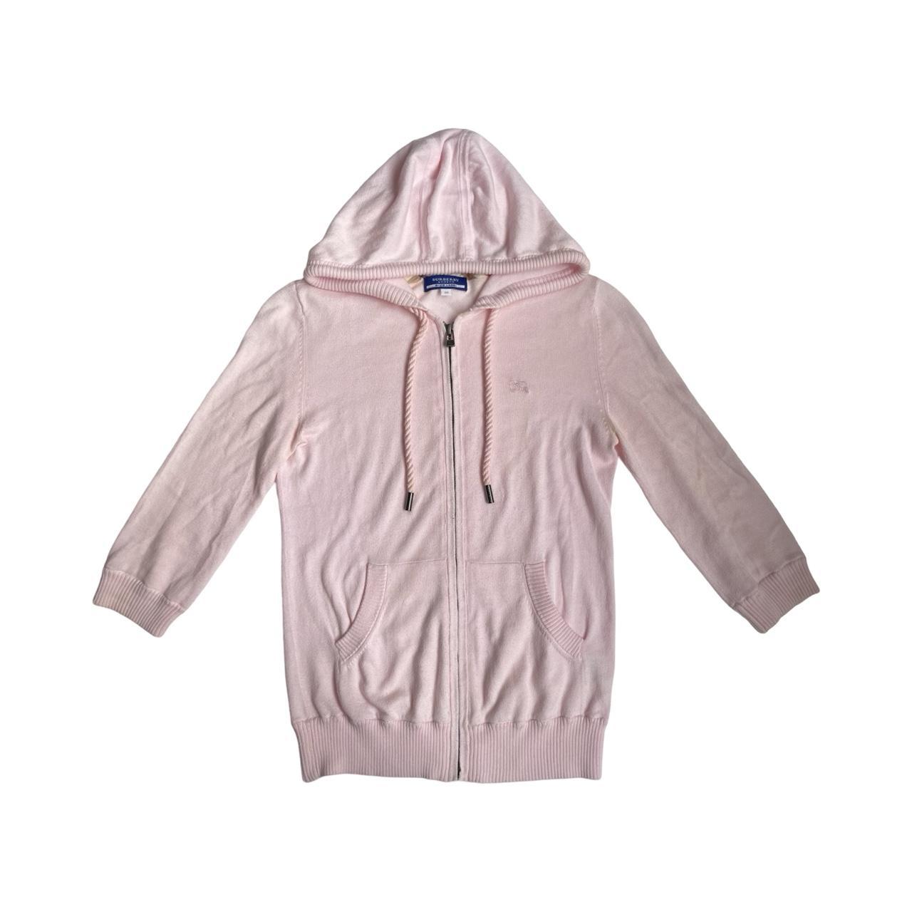 y2k vintage burberry blue label pink knit hoodie