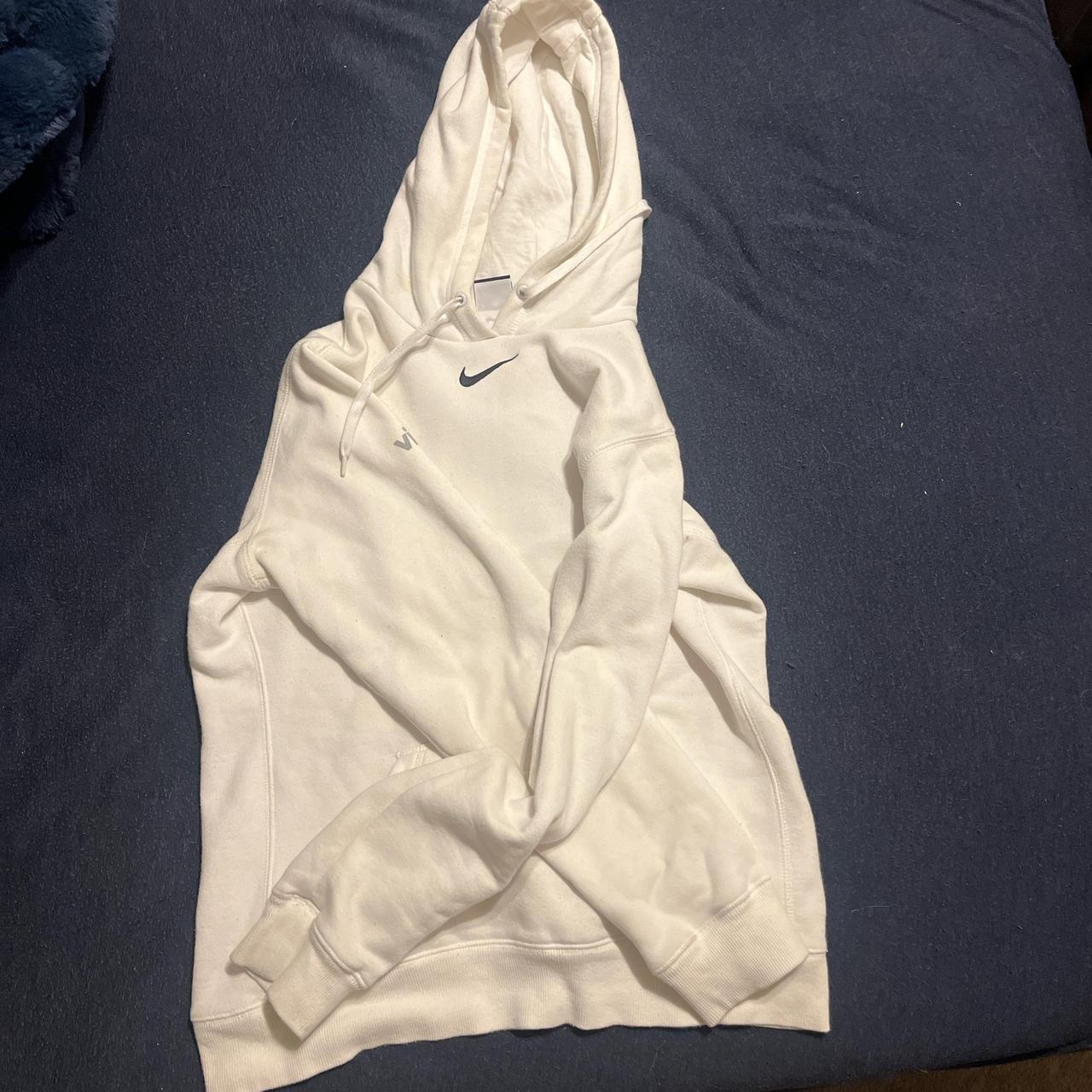 nike beige hoodie black tick