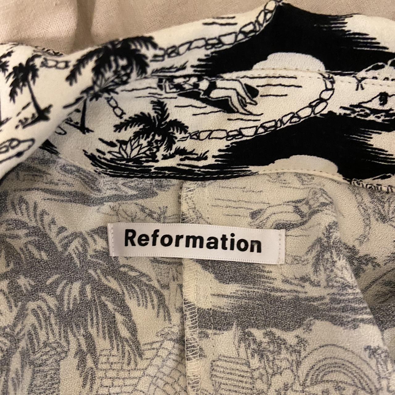 reformation wilma dress in LA black and white | Depop