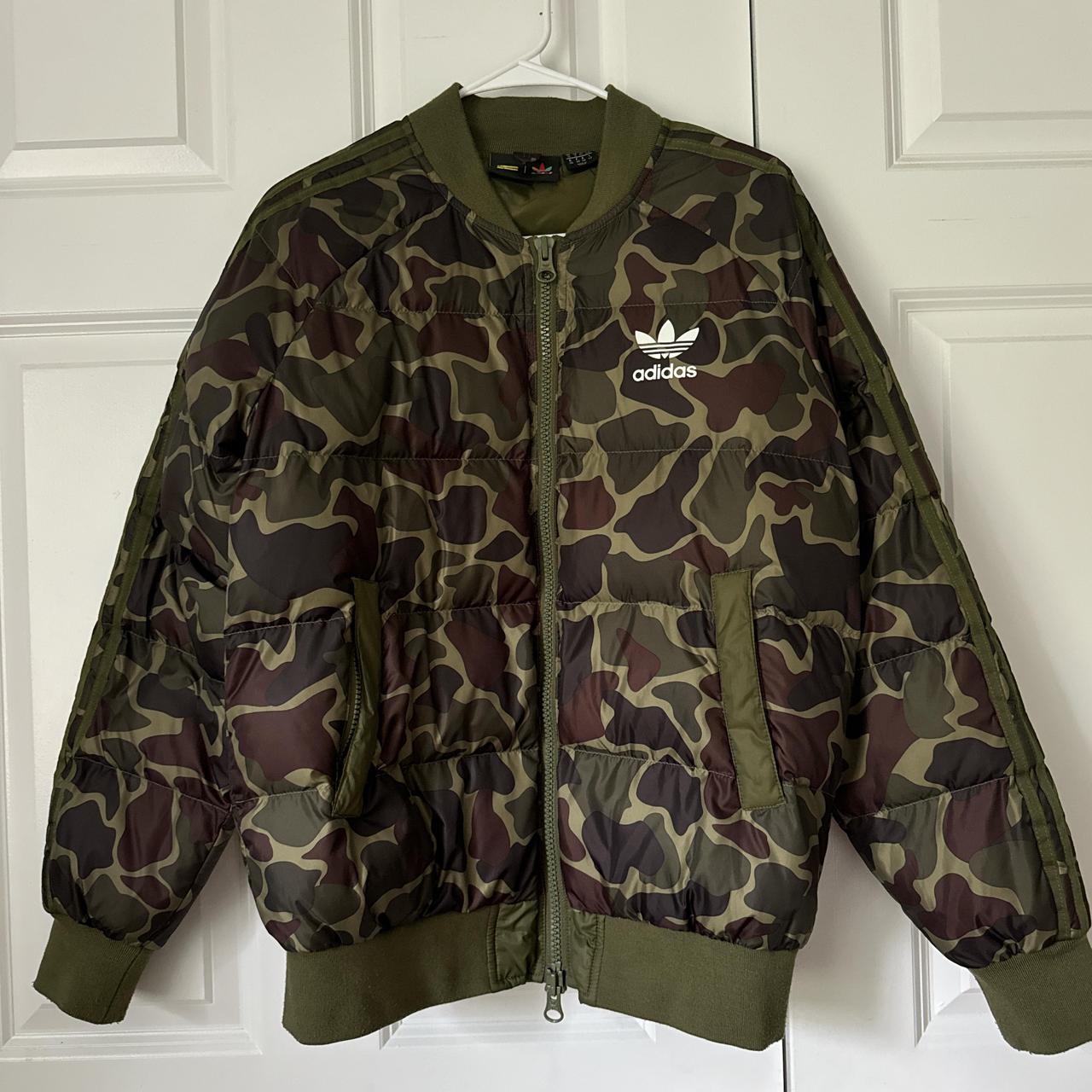 Adidas camo bomber jacket best sale