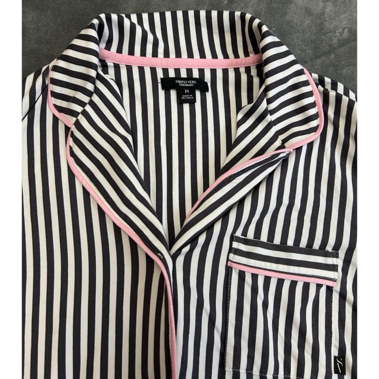 Simply Vera grey and white striped pajama set with | Depop