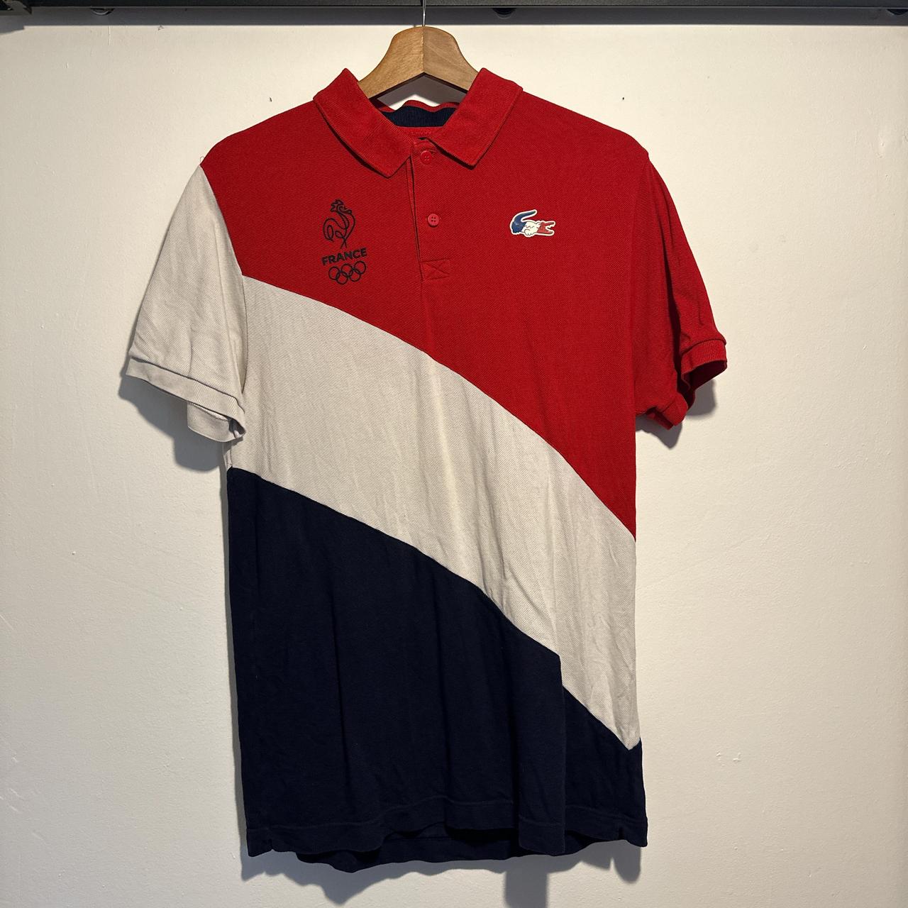 Polo lacoste bleu blanc rouge hotsell