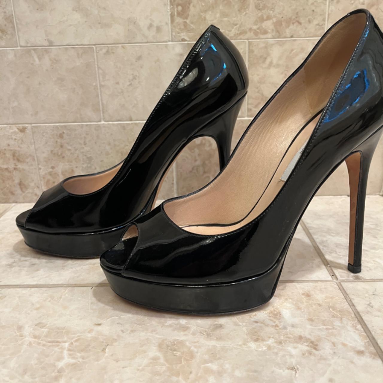 Beautiful Jimmy Choo Patent leather peep store toe pumps