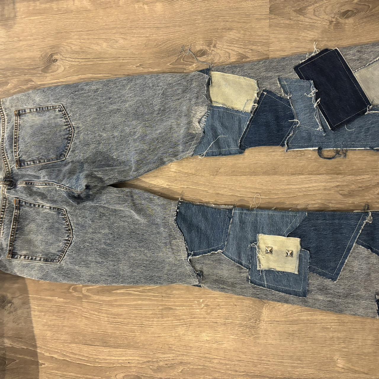 Mnml Blue B424 PATCH FLARE DENIM | Depop