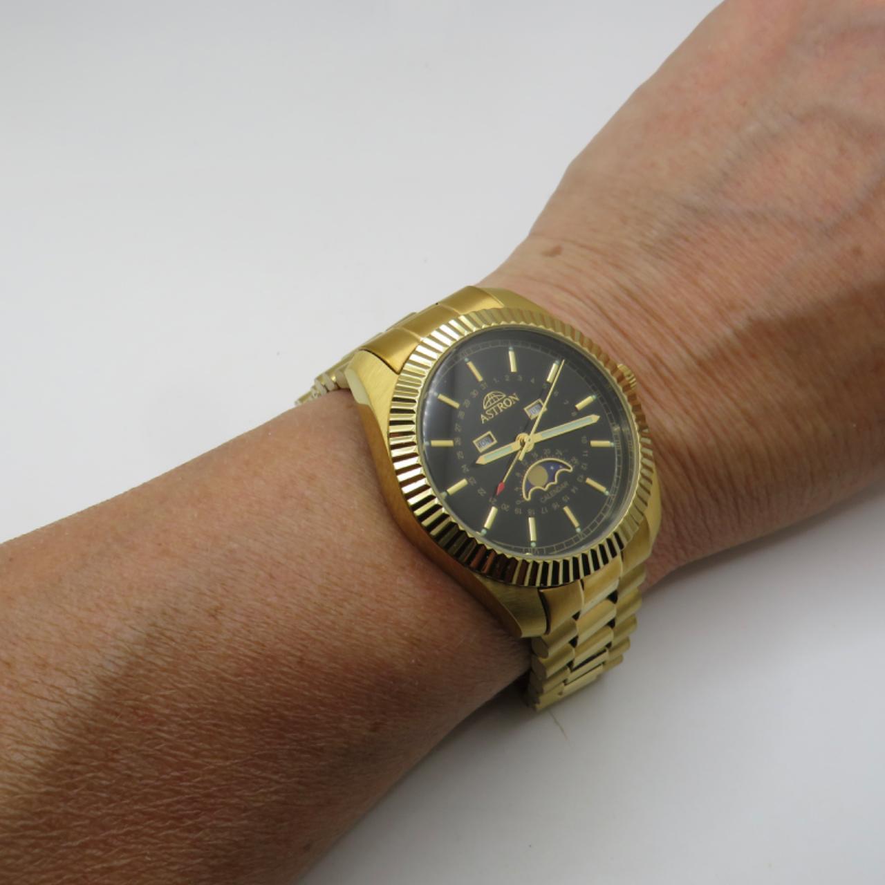 NOS NEW Astron Swiss Moonphase Watch, Quartz Watch, Real