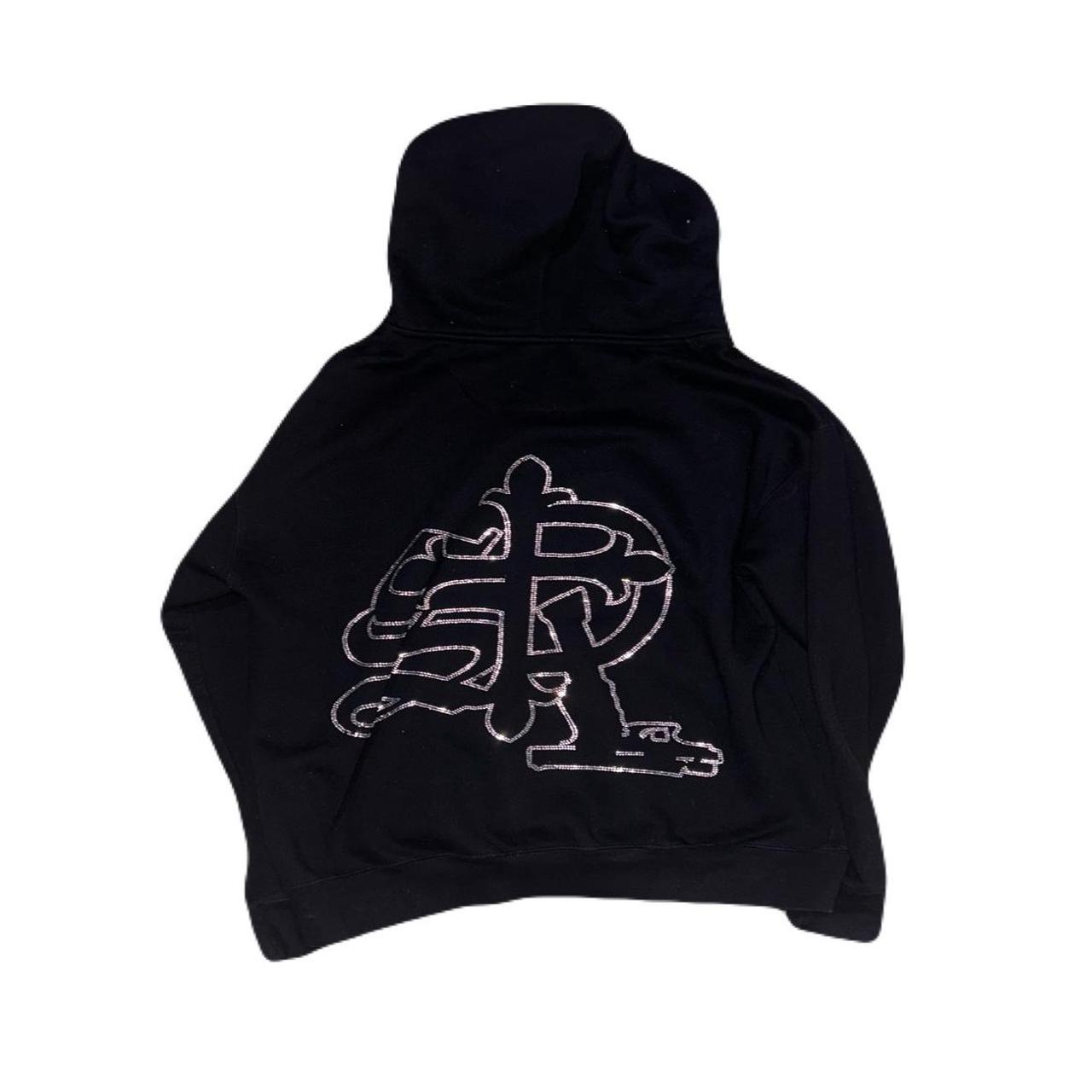 LIMITED BLACK LARGE SDL RHINESTONE ZIP UP JACKET -... | Depop