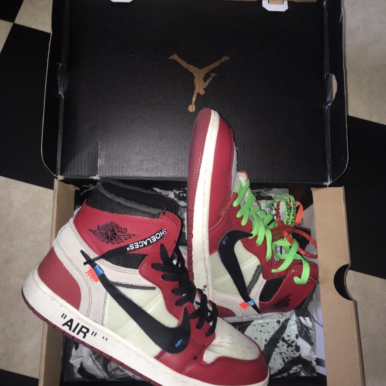 Signed Reproduction Air Jordan 1 x Off White Chicago | Depop Signed Reproduction Air Jordan 1 x Off White Chicago | Depop