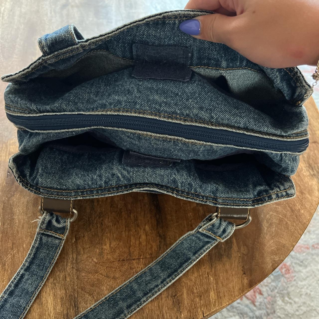 y2k denim shoulder bag she has soo many pockets! so... - Depop