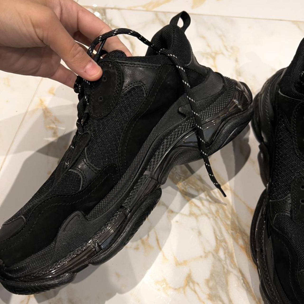 Balenciaga black trainers gummy sole size 9 - Depop