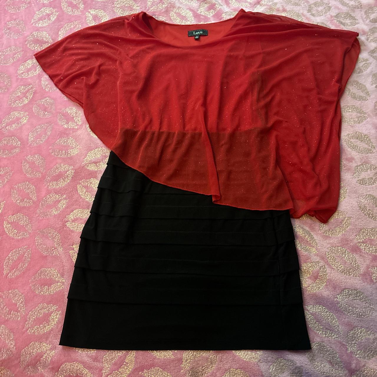 Black dress with red underneath best sale