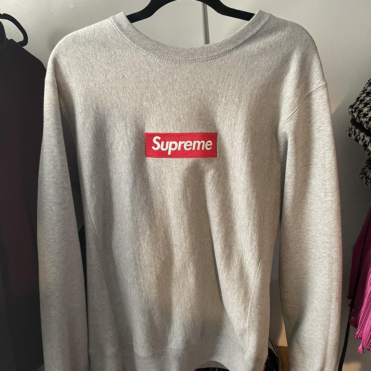 Supreme Box Logo 2015 Heather Grey Box Logo Crewneck | Depop 