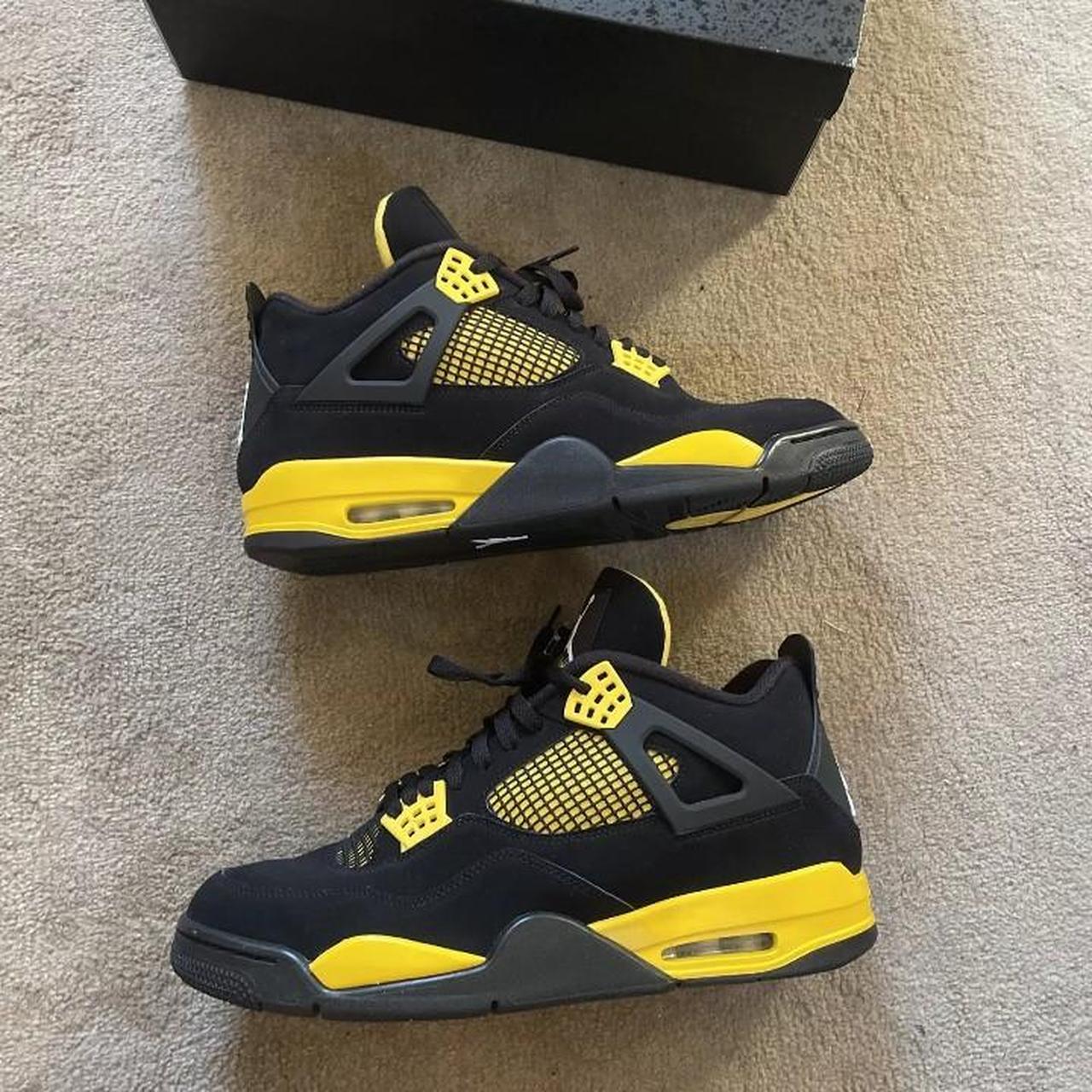 Brand New Jordan 4 retro Thunders I have all sizes... - Depop