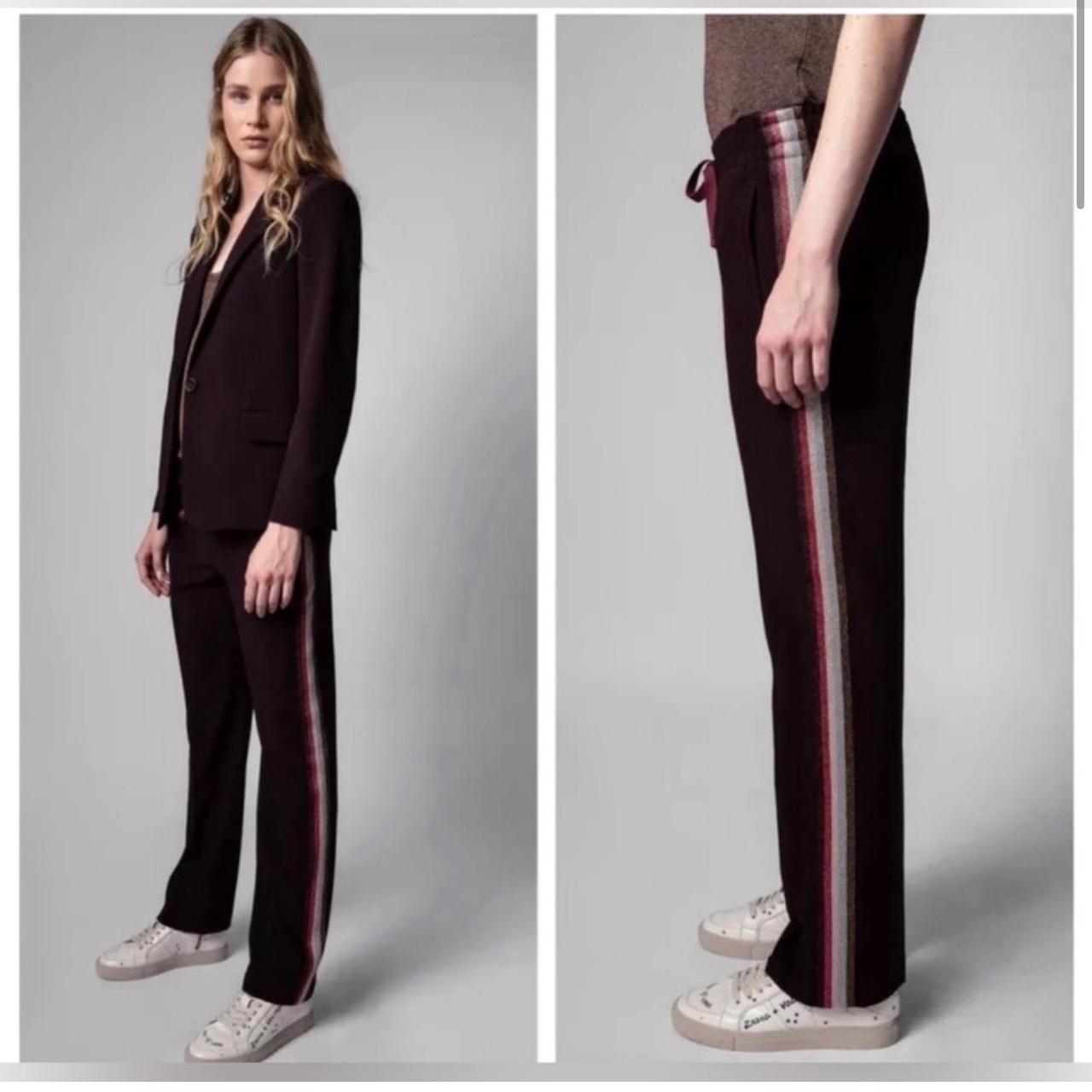 Zadig u0026 Voltaire poly crepe pant in bordeaux size 36 - Depop