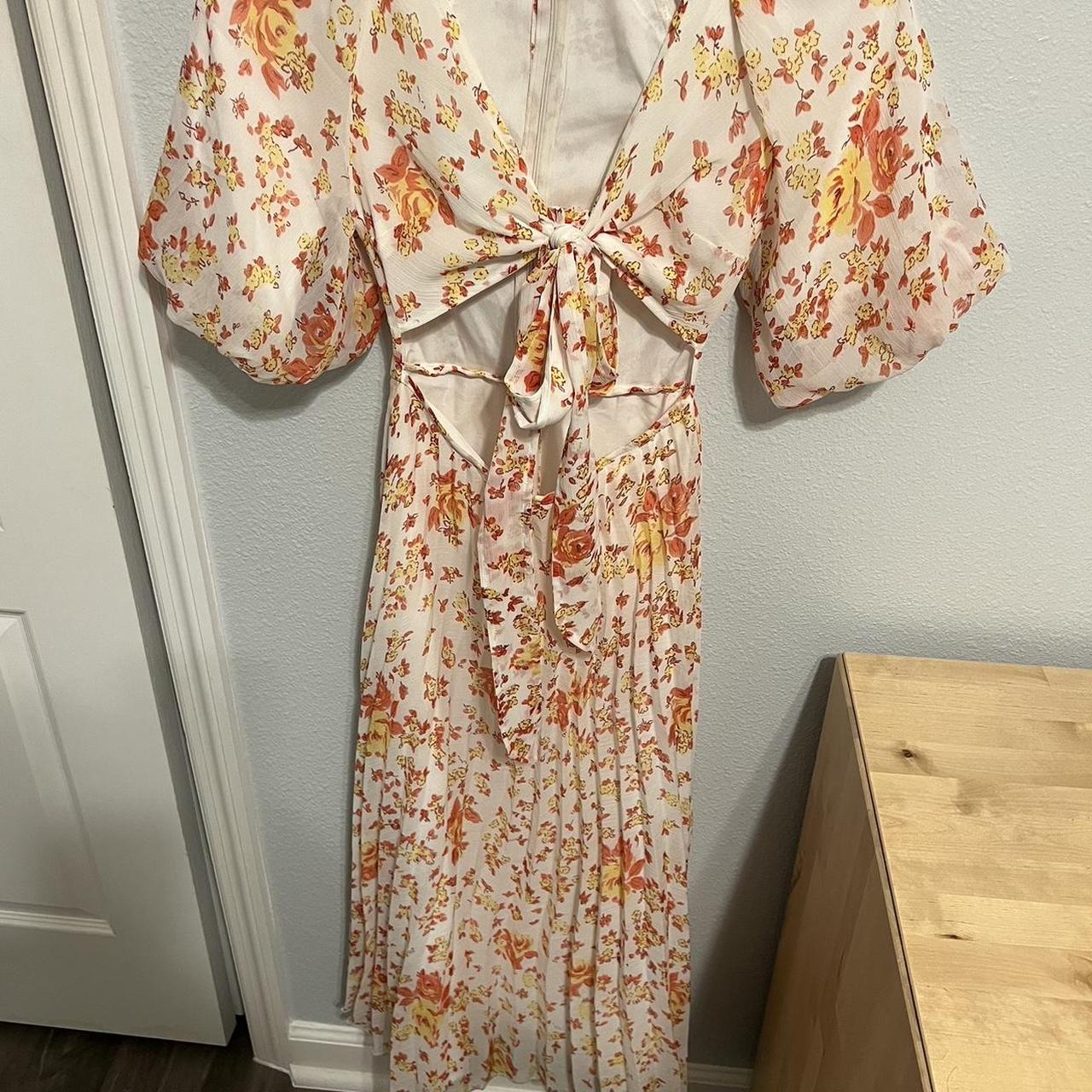 ASOS Floral Dress ties in the front perfect for a