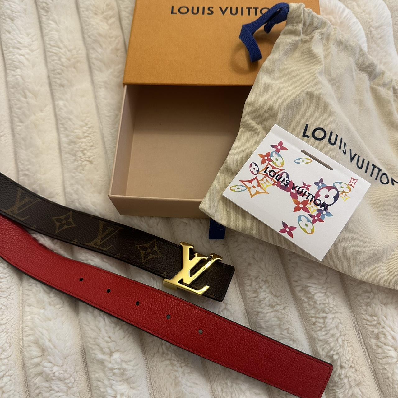 Louis Vuitton LV Initiales 40mm Gold White Damier - Depop