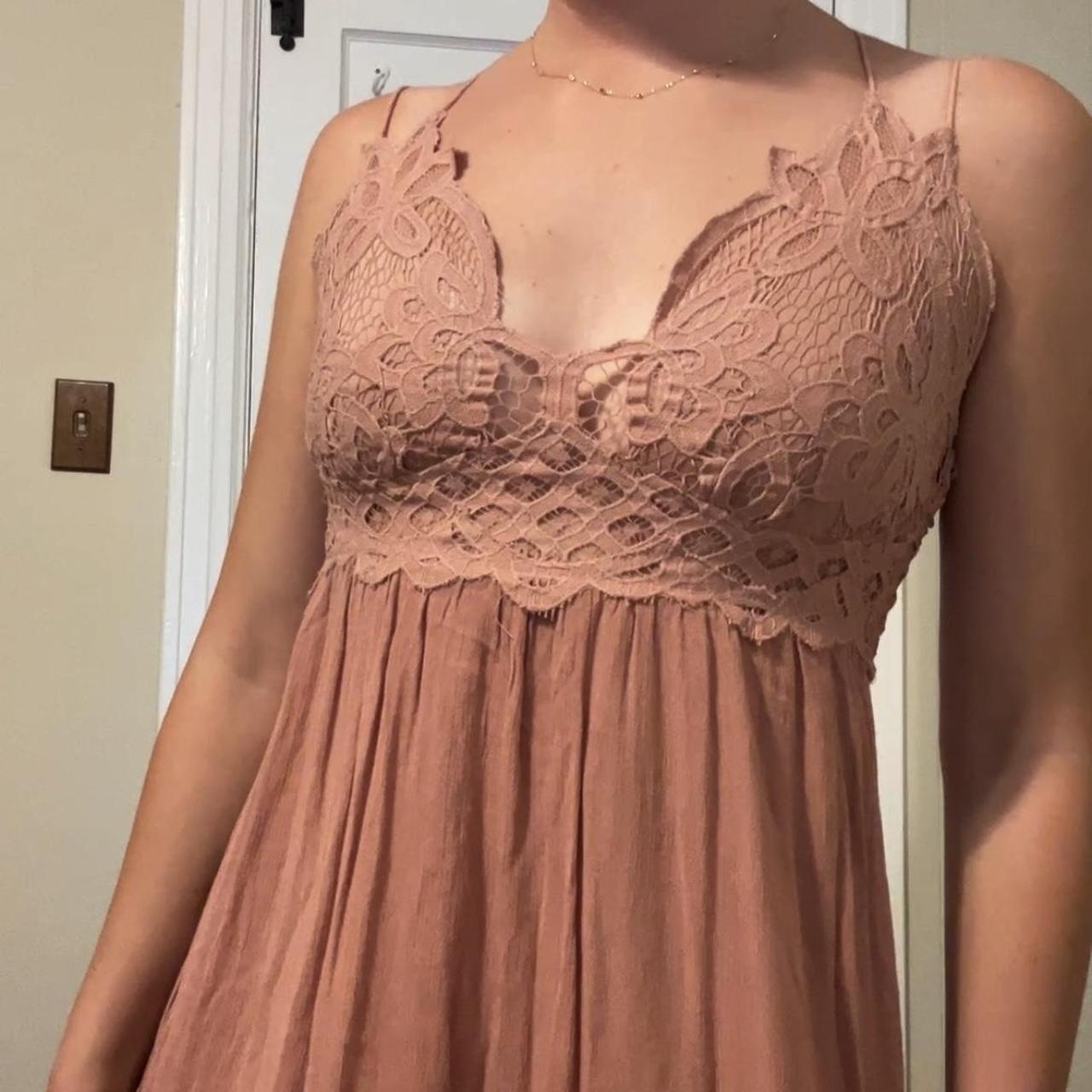 Free People outlets Women’s Sheer Pink Dress, Size Medium