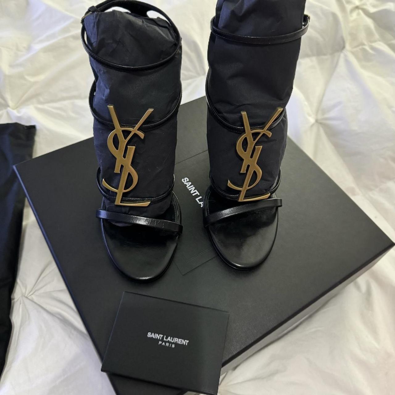 Saint Laurent Cassandra Monogram Sandals... - Depop