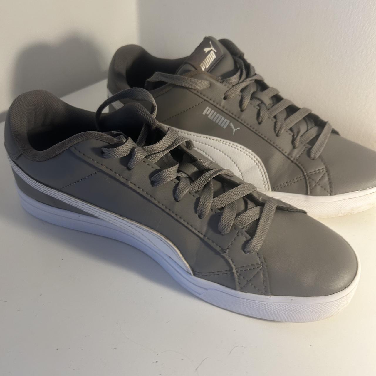 Puma Shoes Puma Smash Vulc Grey Puma Smash Vulc Canvas Trainers