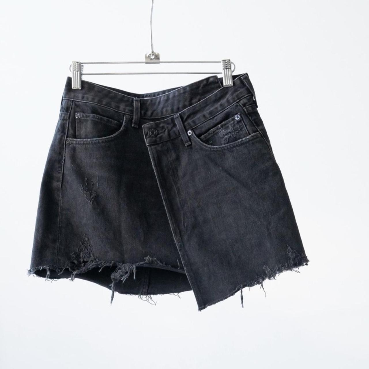 Agolde criss cross denim skirt Black raw | Depop