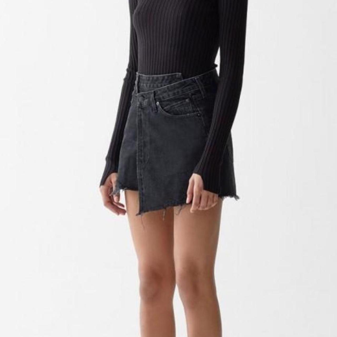 Agolde criss cross denim skirt Black raw | Depop