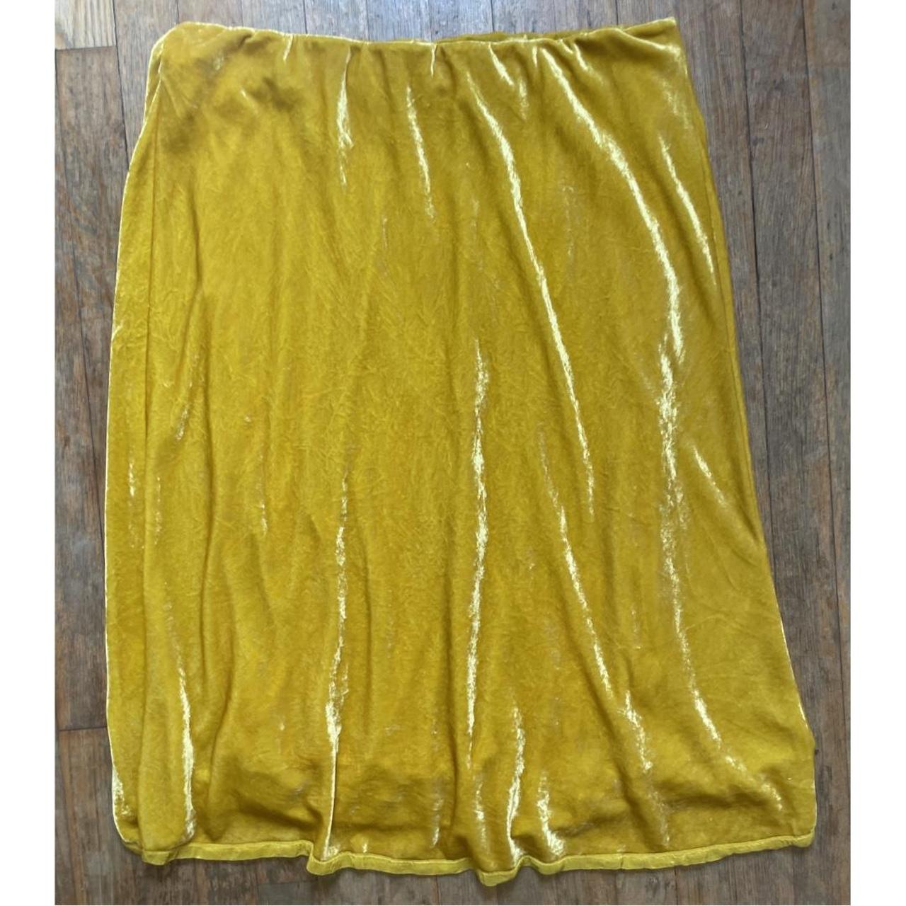 Anthropologie yellow velvet skirt best sale