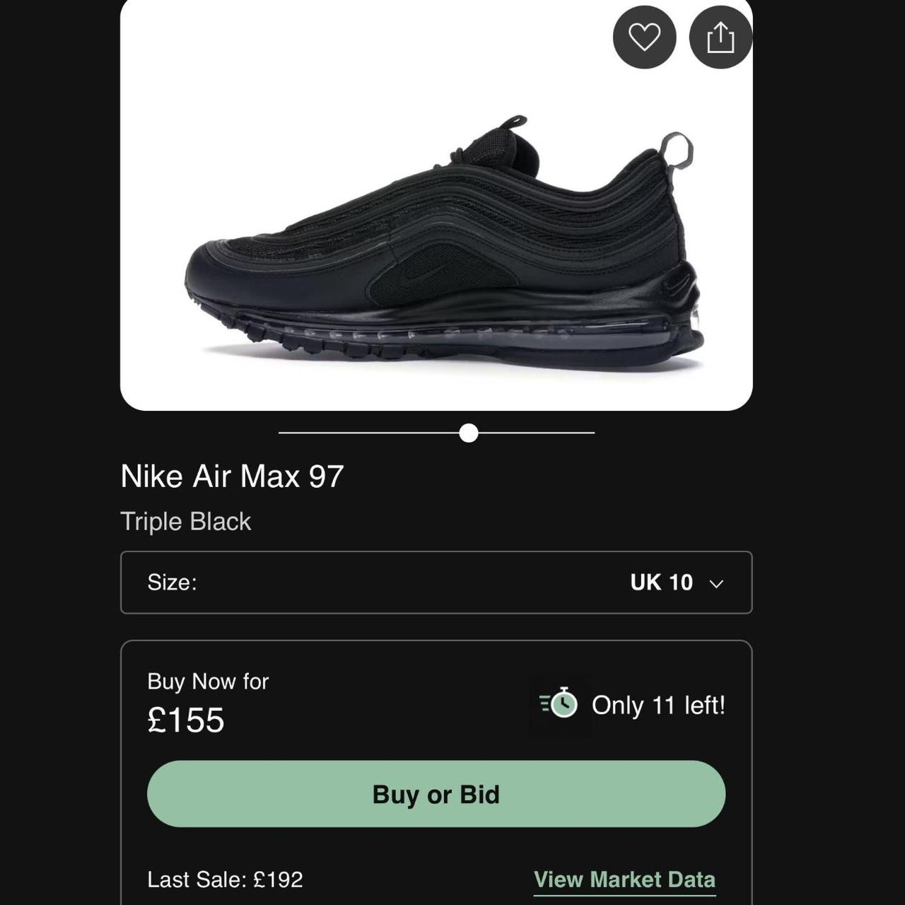 Nike Air Max 97, Triple Black, BQ4567-001 £155