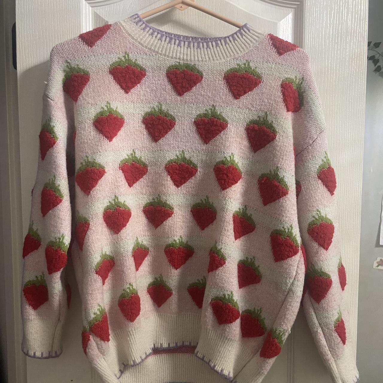 Kawaii strawberry sweater #kawaii #cutecore #coquette - Depop