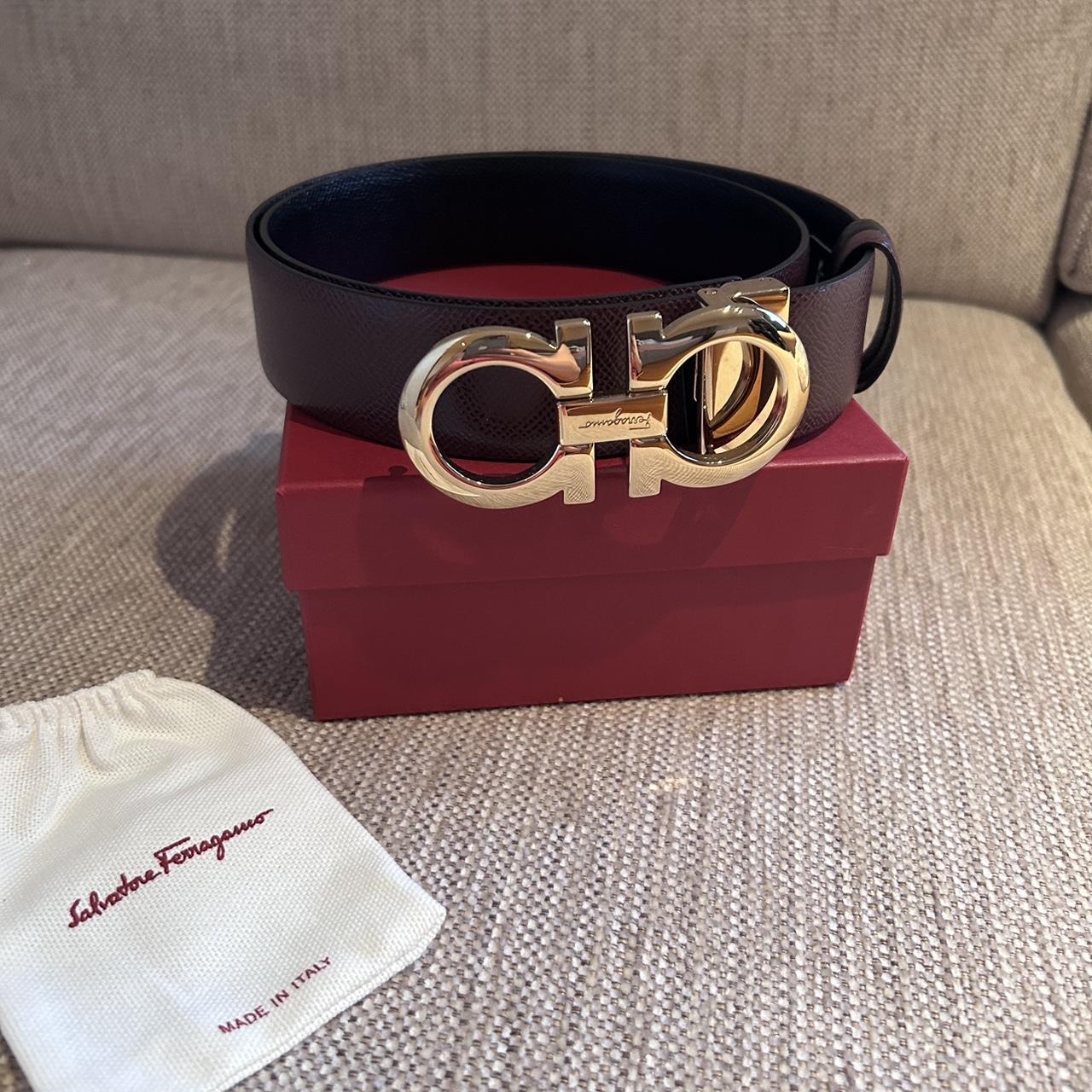 Burgundy ferragamo belt hotsell