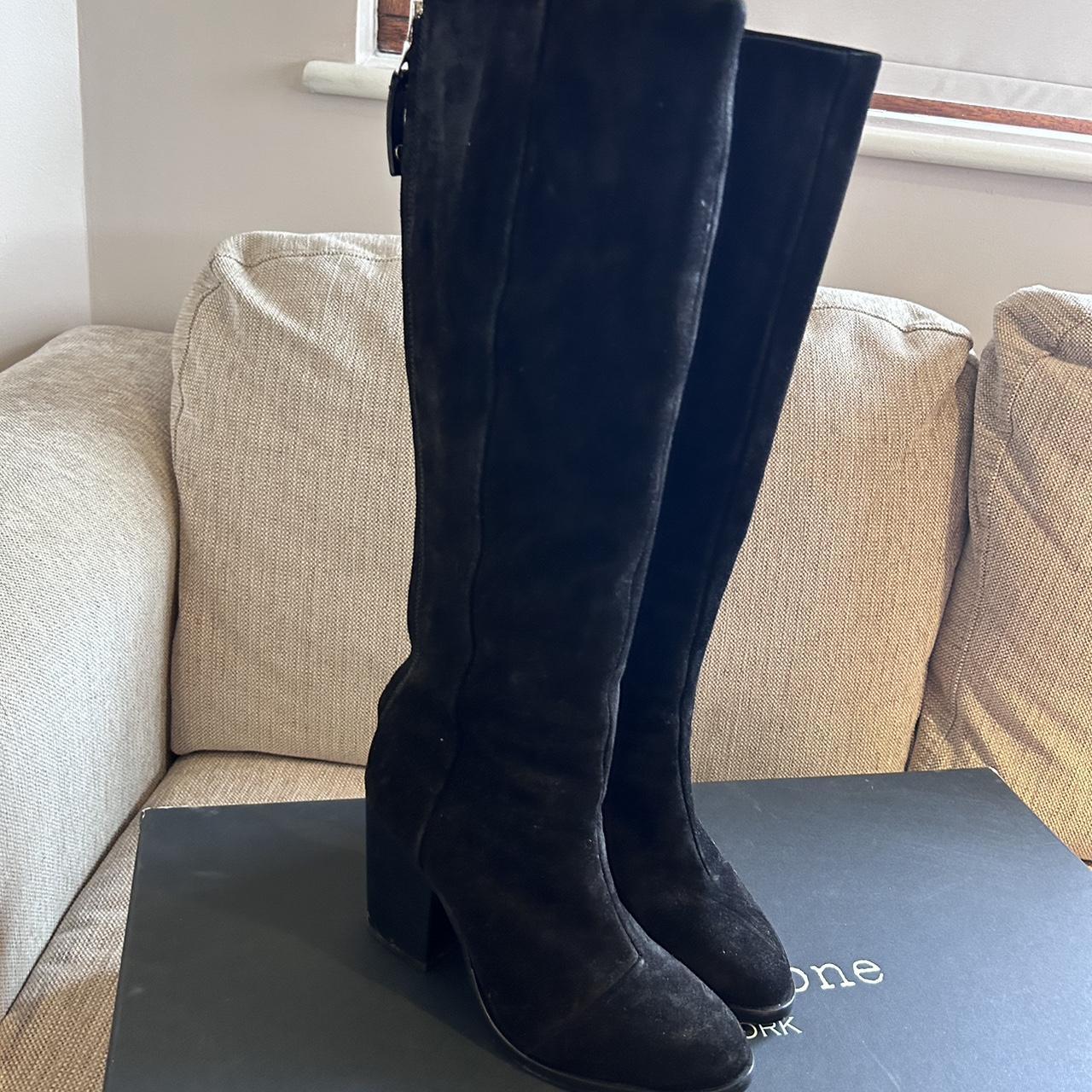 Rag Bone black suede knee high boots size 37 Eu