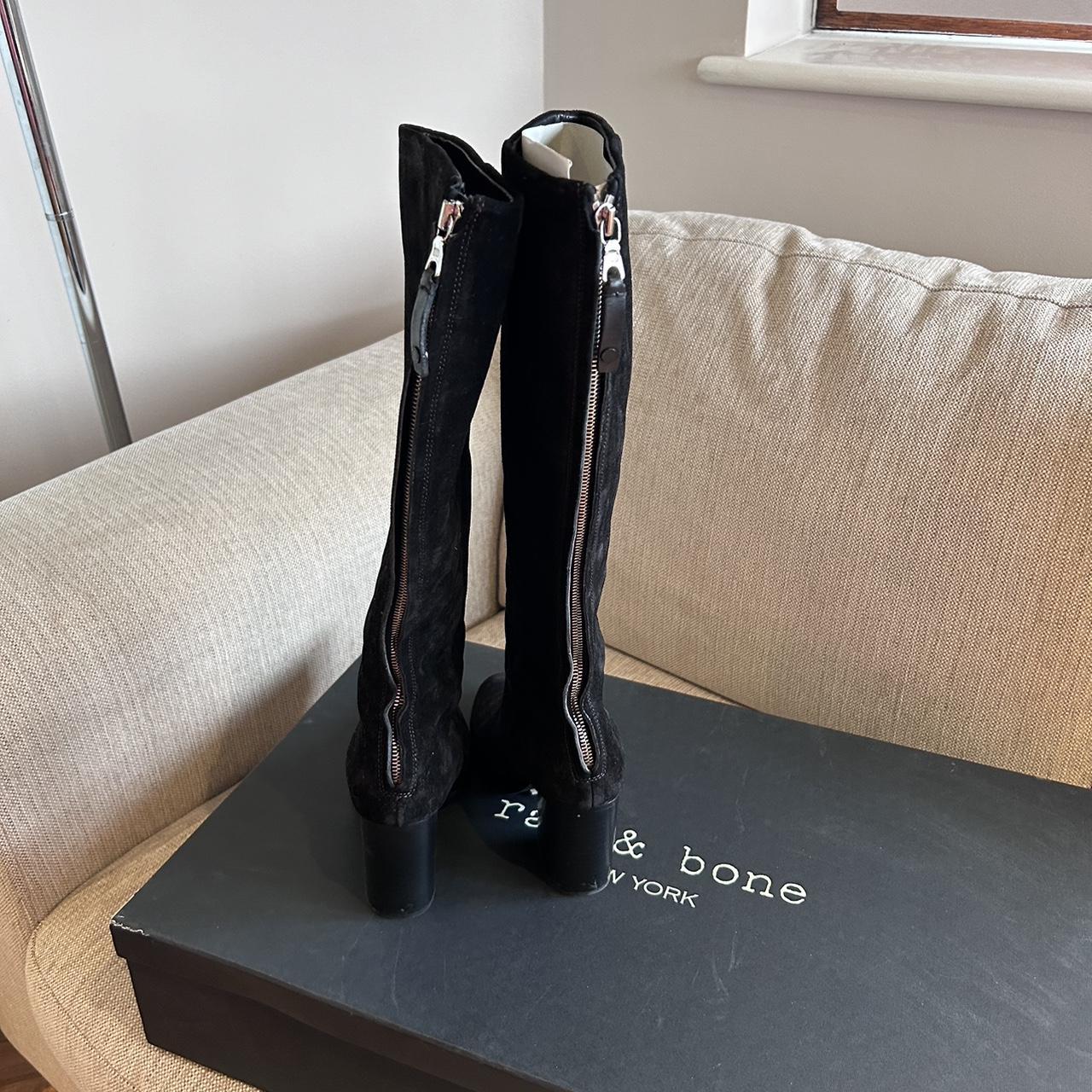 Rag &Bone black suede knee high boots size 37 Eu Depop
