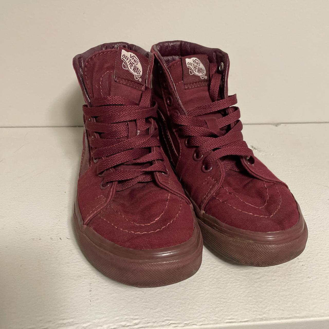 All maroon high top vans best sale