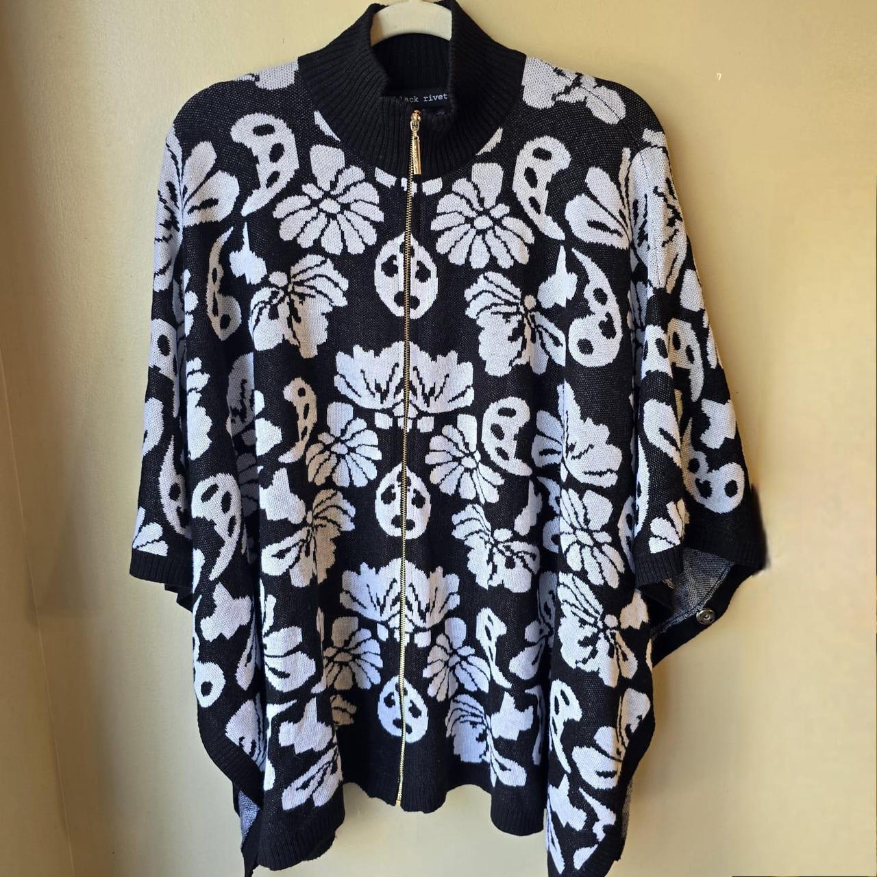 Black rivet poncho discount