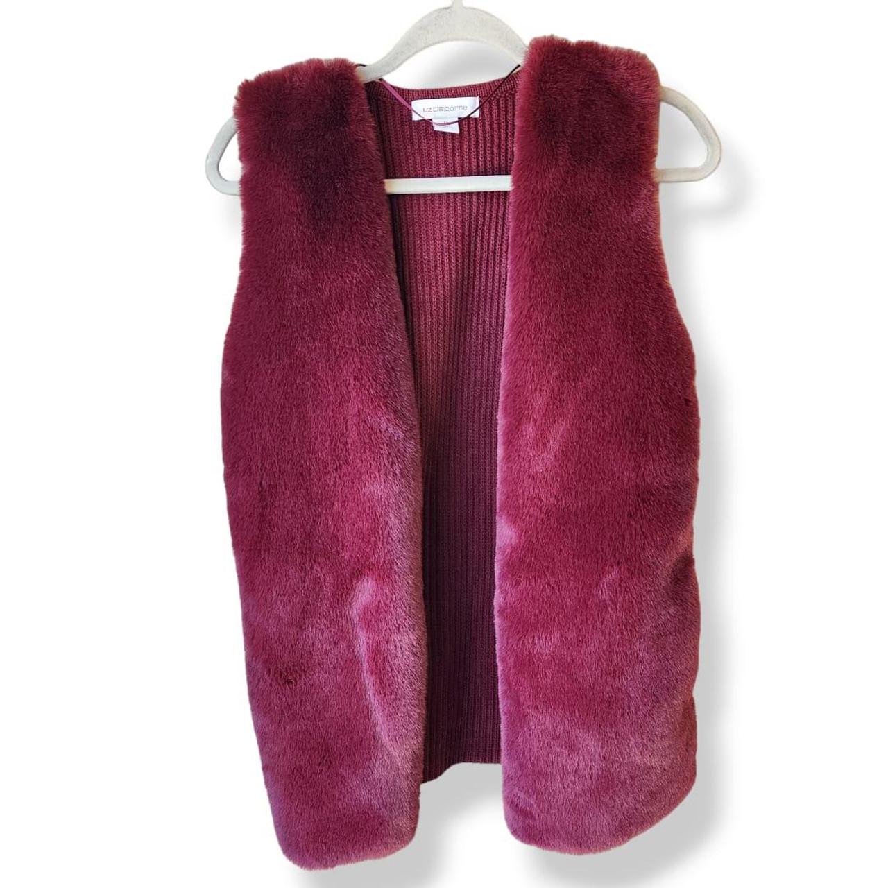 Liz Claiborne Womens Burgundy Passion Faux Fur. Depop