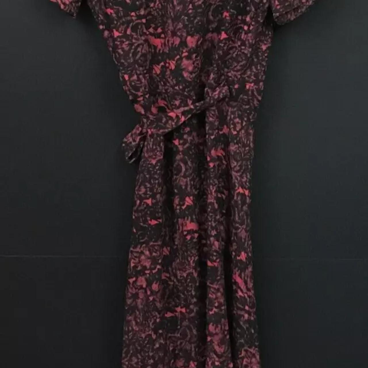 All Saints Seeta Rosey Red and Black Floral Wrap