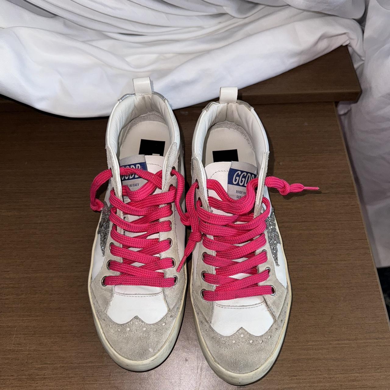 pink glitter mid star golden goose