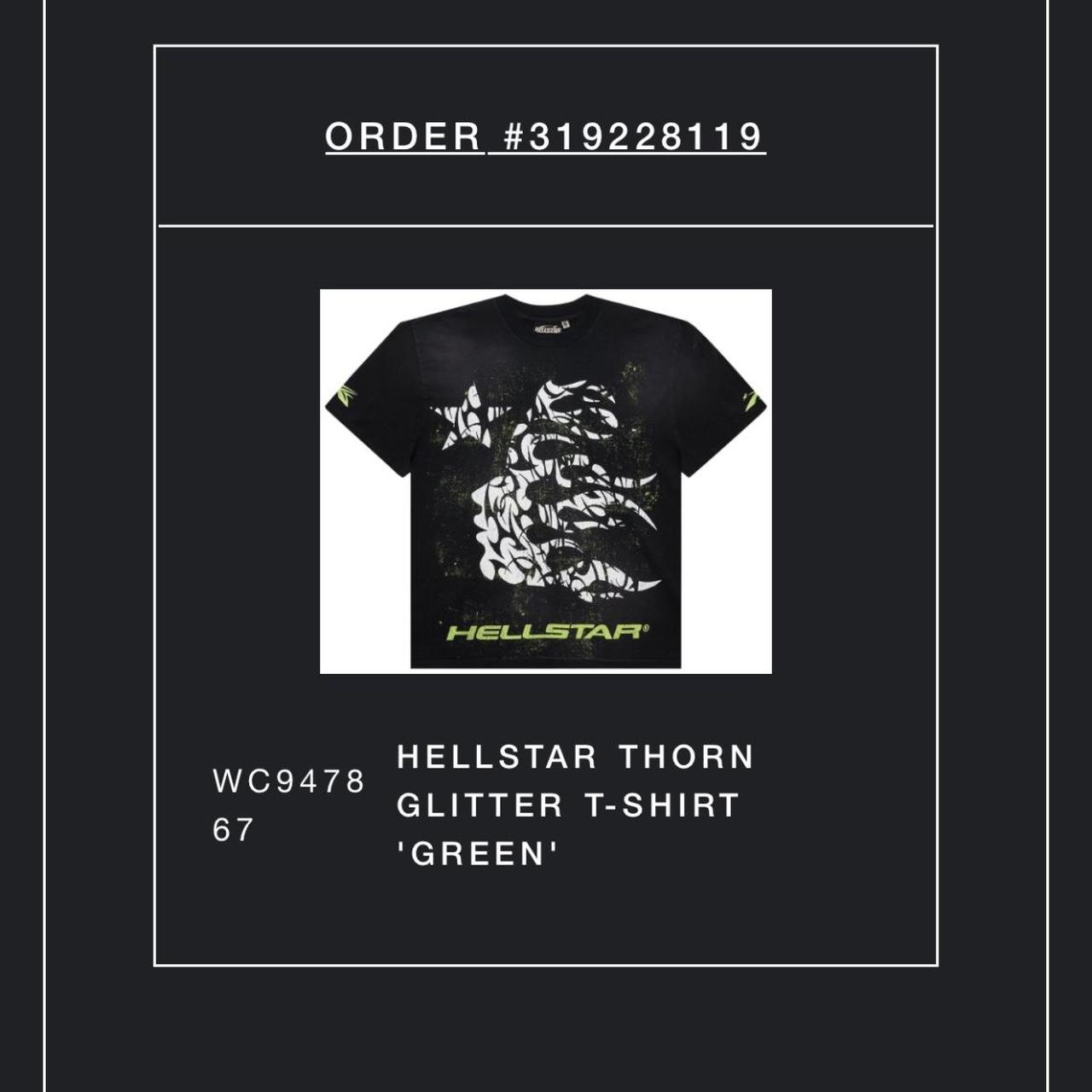 HELLSTAR ☆ THORN Glitter T-Shirt 半袖Tシャツ Buy Hellstar Thorn Glitter T-Shirt 'Green' - HS03TEE002 GREE